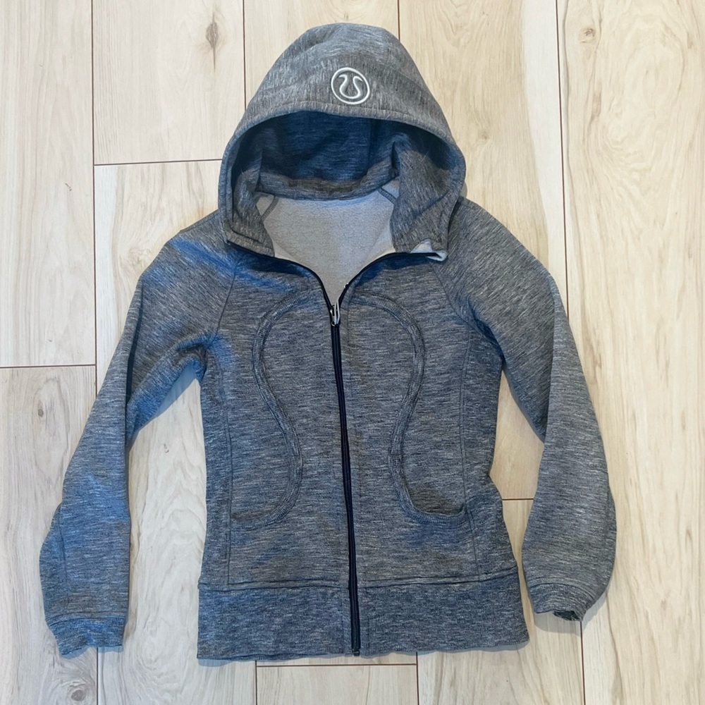 Lululemon Scuba Hoodie Jacket in Deep Coal Silver Spoon Slub Salt & Pepper 8 - Picture 2 of 7